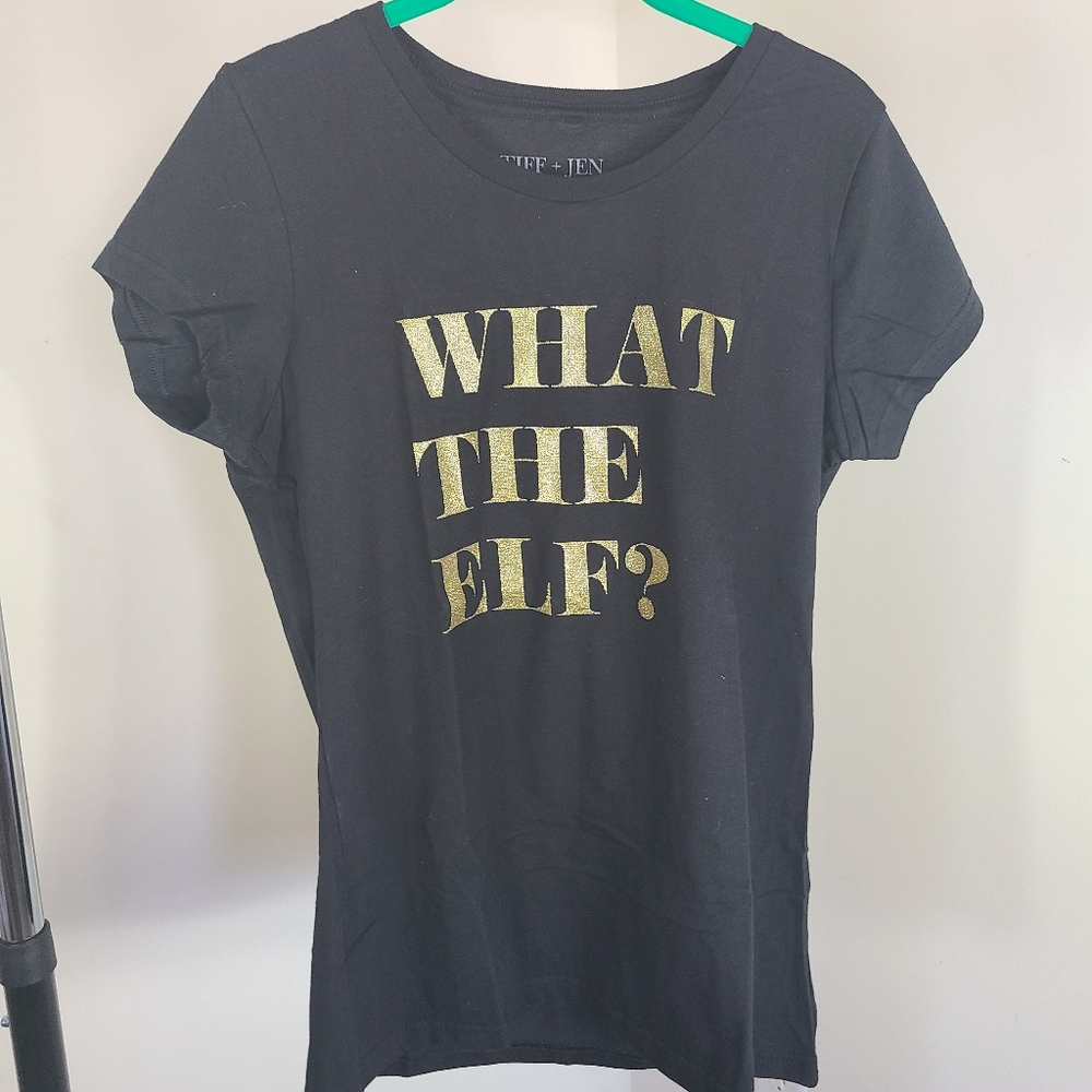 Tiff + Jen What The Elf? Black With Gold Lettering